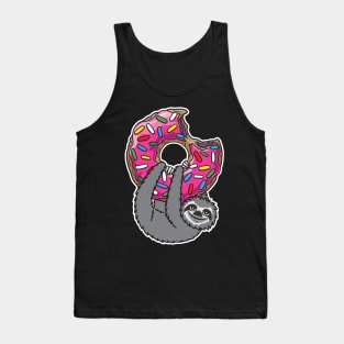 Sloth loves donut Tank Top